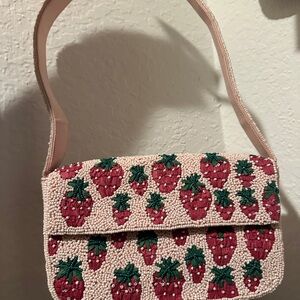 Strawberry Beaded Anthropologie l Bag NWOT